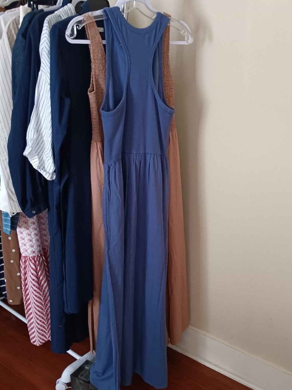 NWT XIRENA Flynn Tank Dress in Marlin Blue Cotton Maxi Size Large - Picture 7 of 15